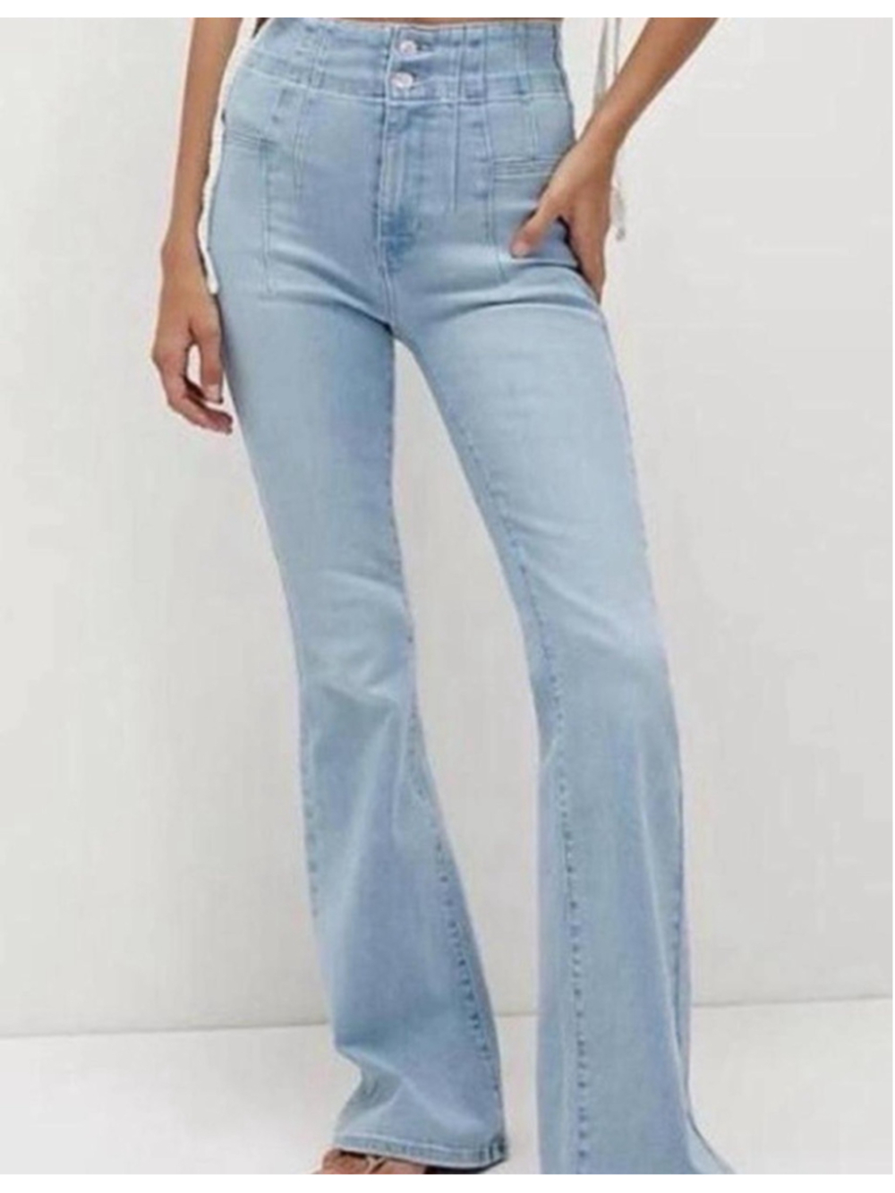We The Free By Free People Jayde High Rise Bell Bottom Flare Jeans Size 31 Boho